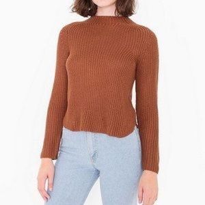 American Apparel mock-neck knit fisherman sweater